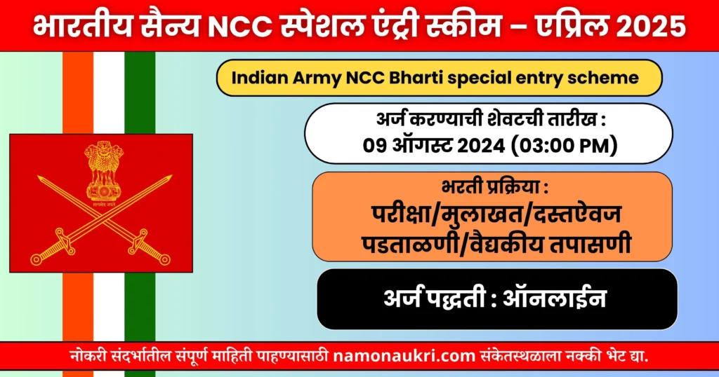 Indian Army Ncc Bharti Special Entry Scheme Ncc