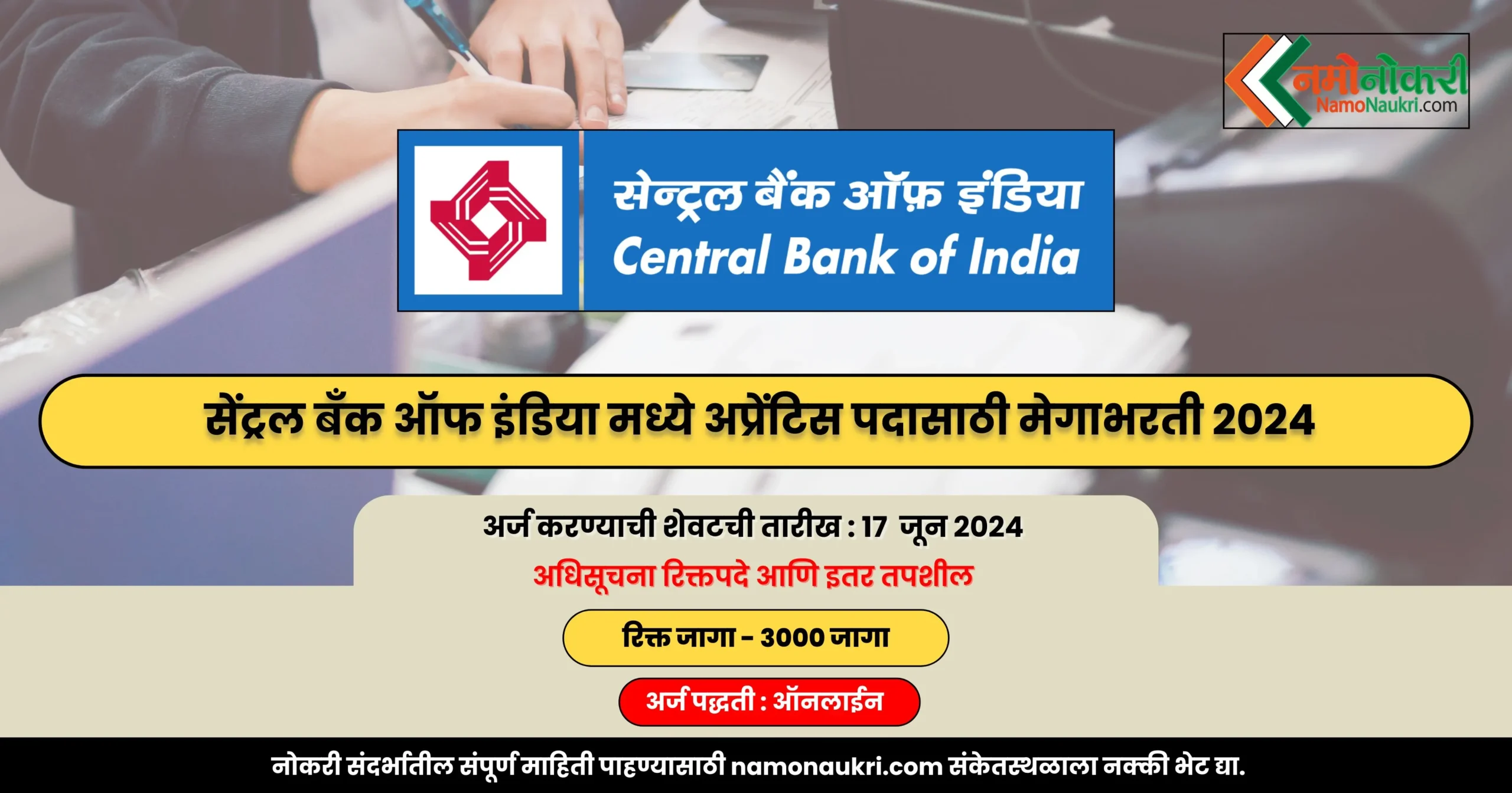 Central Bank of India Apprentice Recruitment 2024