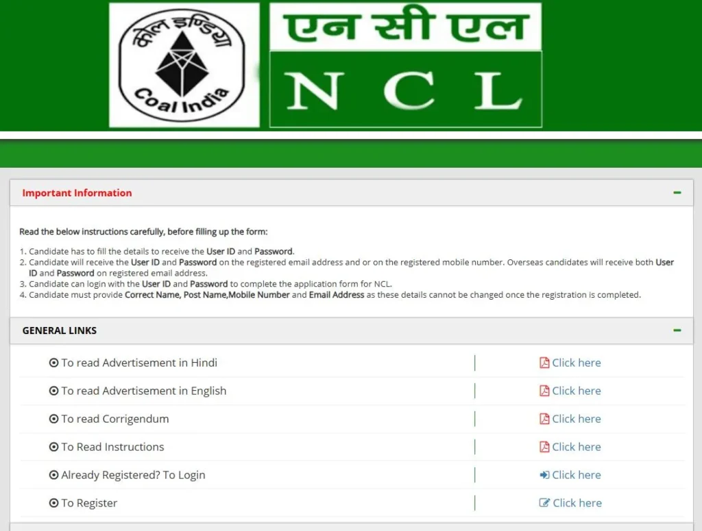 NCL bharti 2025 | नॉर्दर्न कोलफिल्ड लि. मध्ये विविध पदांची भरती जाहीर ; थेट अर्जाची लिंक 2 NCL bharti 2025 Apply for Job