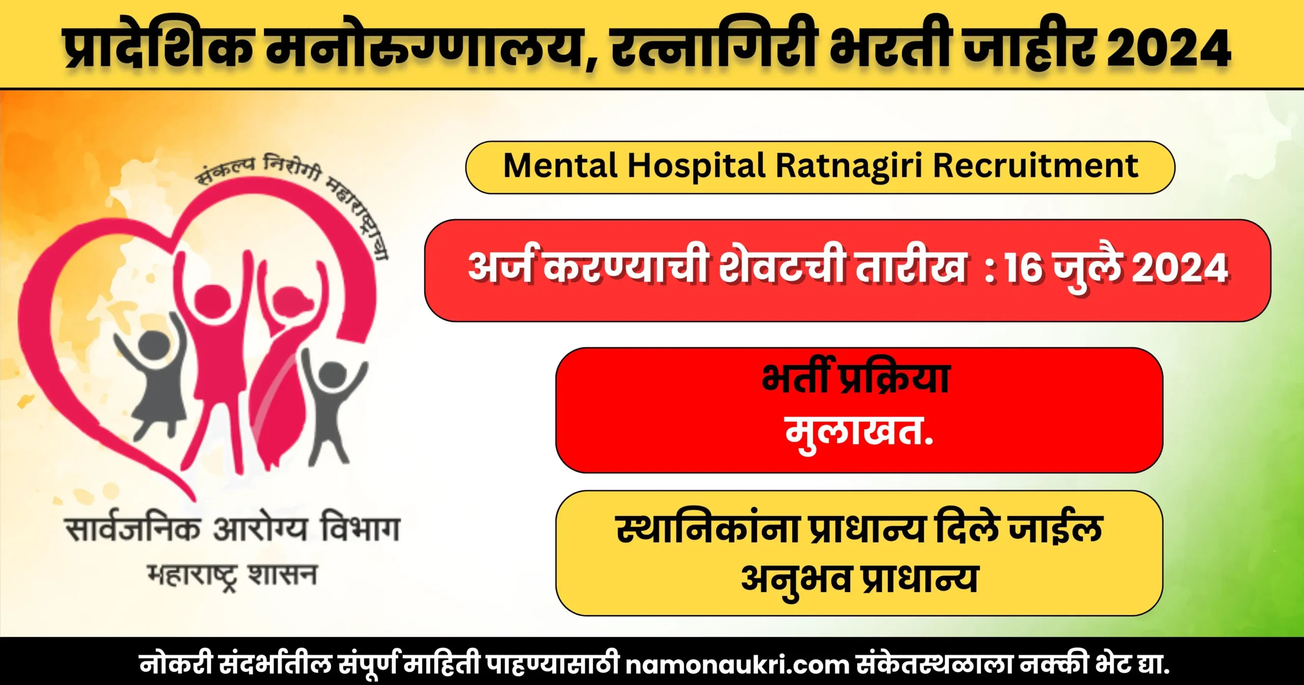 नमो नोकरी : Mental Hospital Ratnagiri Recruitment | प्रादेशिक मनोरुग्णालय, रत्नागिरी भरती जाहीर 2024 1 Mental Hospital Ratnagiri Recruitment