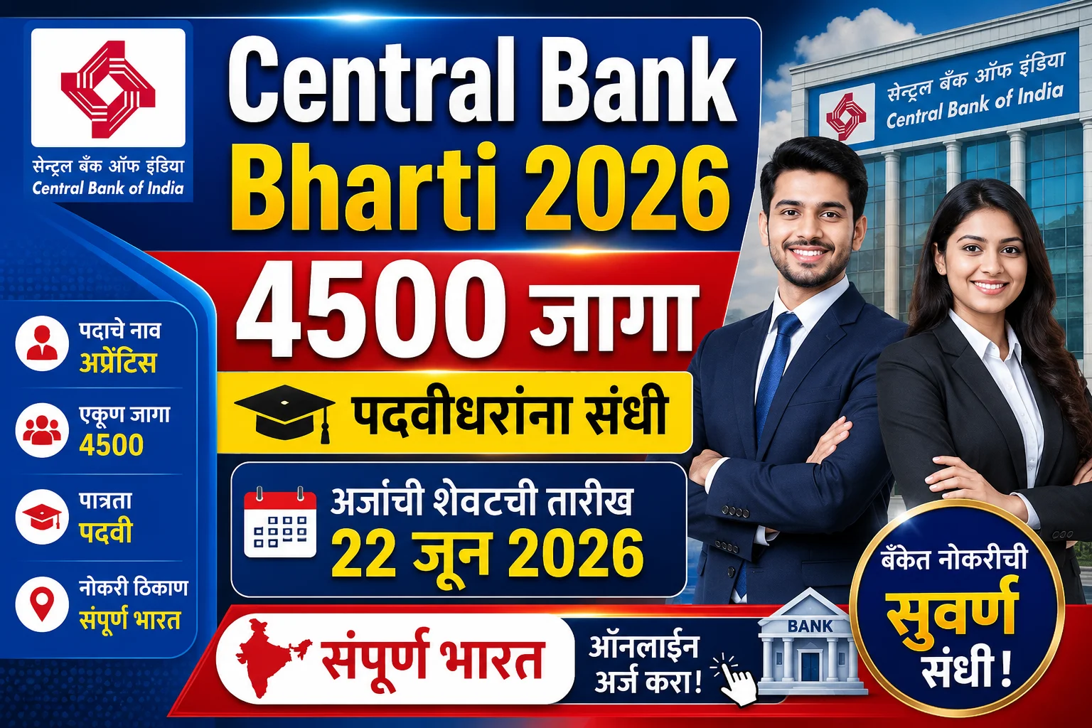 Central Bank of India Apprentice Bharti 2026
